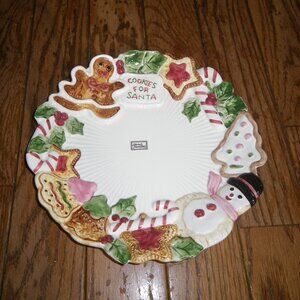 Vintage Adorable Cookies For Santa 10" Plate - Hand Painted!
